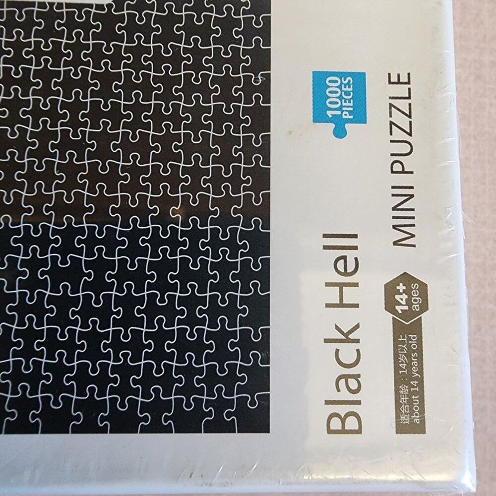 NEW Black‎ H3LL mini puzzle 1000 piece all black ages 14+